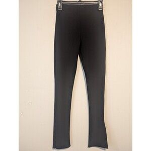 NWOT Zara Black Ribbed Flared Business Casual W/ Elastic Waist Nylon/Spandex